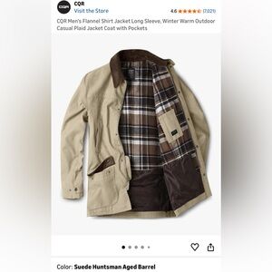 NWT! CQR Men’s Small Flannel Shirt Jacket Long Sleeve, Winter Warm Outdoor